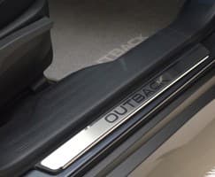 Хром накладки на пороги НатаНика PREMIUM для Subaru OUTBACK V 2014-2019 NataNiko