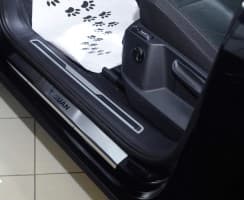 Хром накладки на пороги НатаНика PREMIUM для Volkswagen Tiguan II LONG 2020+