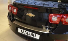 Хром накладка на бампер с загибом НатаНика PREMIUM для Chevrolet Malibu VIII 2011-2015 NataNiko