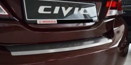 Хром накладка на бампер с загибом НатаНика PREMIUM для Honda Civic 9 4D FL 2014-2017 NataNiko