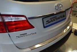 Хром накладка на бампер с загибом НатаНика PREMIUM для Hyundai Santa Fe Grand 2012-2016
