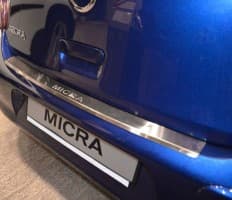Хром накладка на бампер с загибом НатаНика PREMIUM для Nissan Micra IV 5D 2010-2016 NataNiko