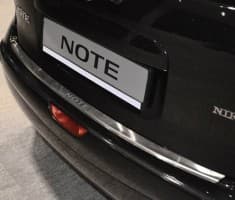 Хром накладка на бампер с загибом НатаНика PREMIUM для Nissan Note I 2004-2013