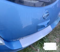 Хром накладка на бампер с загибом НатаНика PREMIUM для Nissan Leaf 2010-2018