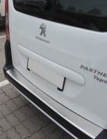 Хром накладка на бампер с загибом НатаНика PREMIUM для Peugeot PARTNER II FL 2012-2018 NataNiko