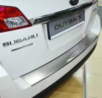 Хром накладка на бампер с загибом НатаНика PREMIUM для Subaru OUTBACK IV 2009-2014