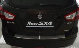Хром накладка на бампер с загибом НатаНика PREMIUM для Suzuki SX4 II 5D 2013-2016 NataNiko