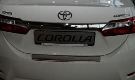 Хром накладка на бампер с загибом НатаНика PREMIUM для Toyota Corolla XI 2013-2019 NataNiko
