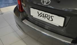 Хром накладка на бампер с загибом НатаНика PREMIUM для Toyota Yaris III 5D 2011-2014