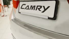 Хром накладка на бампер с загибом НатаНика PREMIUM для Toyota Camry XV50 2011-2014 NataNiko