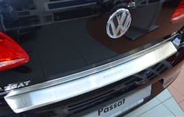 Хром накладка на бампер с загибом НатаНика PREMIUM для Volkswagen Passat B7 4D 2010-2014