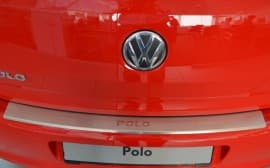 Хром накладка на бампер с загибом НатаНика PREMIUM для Volkswagen Polo 5 5D Hatchback 2009-2018