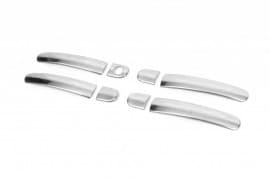Хром накладки на ручки Carmos из ABS-пластика для Skoda Fabia 2007-2014 Хром ручек Шкода Фабия 4шт плоские