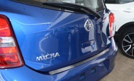 Хром накладка на бампер НатаНика PREMIUM для Nissan Micra IV 5D 2010-2016 NataNiko