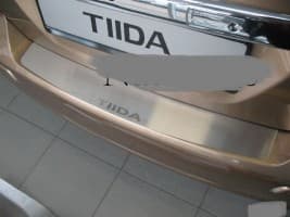 Хром накладка на бампер НатаНика PREMIUM для Nissan Tiida 5D 2004-2011