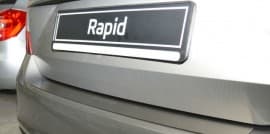 Хром накладка на бампер НатаНика PREMIUM для Skoda RAPID 2012-2020