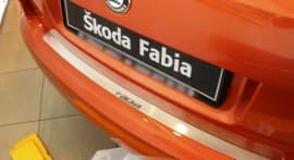Хром накладка на бампер НатаНика PREMIUM для Skoda FABIA 2 II 5D 2007-2014