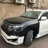 Накладки на передний и задний бампер Modelista V1 на Toyota Land Cruiser Prado 150 2018+ (белый цвет)