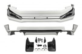Накладки на передний и задний бампер Modelista V3-LED на Toyota Land Cruiser Prado 150 2018+ (белый цвет)
