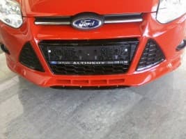 Накладка на передний бампер (под покраску) на Ford Focus 3 Hatchback 2011-2014