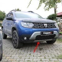 Накладка на передний бампер нижняя (ABS, серая) на Dacia Duster 2018+