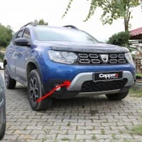 Накладка на передний бампер верхняя (ABS, серая) на Dacia Duster 2018+