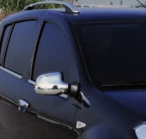Хром накладки на зеркала Omsa Line из нержавейки для Dacia Sandero 2013-2020 Хром зеркал Дачия Сандеро 2шт Omsa