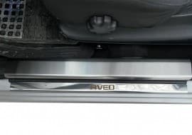 Хром накладки на пороги Carmos из нержавейки для Chevrolet Aveo T250 2005-2011 Хром порог на Шевроле Авео Т250 4шт Carmos