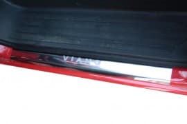 Хром накладки на пороги DDU Laser-style из нержавейки для Mercedes Viano 2004-2010 Хром порог Мерседес Виано 2шт