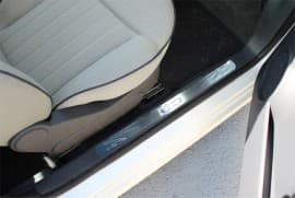 Хром накладки на пороги Omsa Line из нержавейки для Fiat 500 2011+ Хром порог на Фиат 500 2шт Omsa