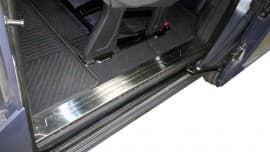 Хром накладки на внутренние пороги Omsa Line из нержавейки для Ford Custom 2013+ Хром порог на Форд Кустом 3шт