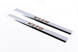 Хром накладки на пороги Carmos VIP-style из нержавейки для Mercedes Vito W638 1996-2003 Хром порог на Мерседес Вито 2шт