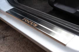 Хром накладки на пороги Carmos из нержавейки для Ford Focus 2 Sd 2008-2011 Хром порог на Форд Фокус 4шт
