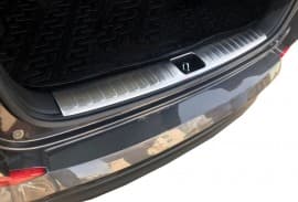 Хром накладка на задний порог багажника Omsa Line из нержавейки для Hyundai Tucson TL 2016-2021 Хром порог на Хюндай Туксон Omsa