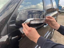 Полоски на зеркала (2 шт, хром) на Toyota Land Cruiser Prado 150 2013-2018