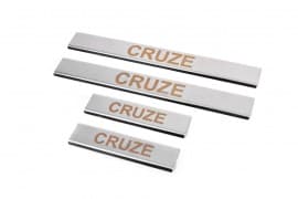 Хром накладки на пороги Carmos V1 из нержавейки для Chevrolet Cruze Wg 2012-2015 Хром порог на Шевроле Круз 4шт