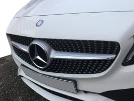 Передняя решетка Diamond Silver (без камеры) на Mercedes C-сlass W205 2014-2018