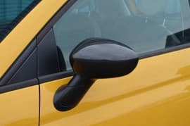 Накладки на зеркала (2 шт, натуральный карбон) на Fiat 500 2007-2015