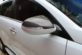 Накладки на зеркала (2 шт, карбон) на Kia Sportage 3 2010-2015
