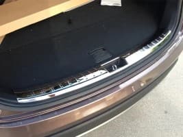 Хром накладка на порог багажника Libao из нержавейки для Hyundai Santa Fe 3 2012-2018 Хром порог на Хюндай Санта Фе 3 1шт