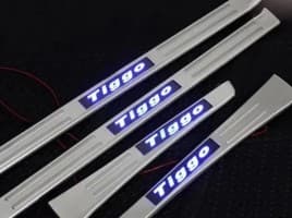 Хром накладки на пороги Libao LED из нержавейки для Chery Tiggo 1 2010-2014 Хром порог на Чери Тигго 1 4шт Libao