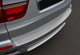 Хром накладка на задний бампер Omsa Line из нержавейки для BMW X5 E70 2007-2013 Хром порог на БМВ Х5 Е70 Omsa