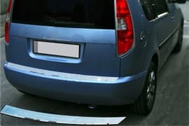 Хром накладка на задний бампер Omsa Line из нержавейки для Dacia Lodgy 2013+ Хром порог на Дачия Лоджи мат Omsa