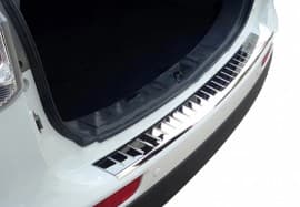 Хром накладка на задний бампер Omsa Line из нержавейки для Mitsubishi Outlander 2012-2015 Хром порог на Митсубиси Аутлендер