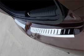 Хром накладка на задний бампер Omsa Line из нержавейки для Hyundai I20 2014-2018 Хром порог на Хюндай I20 Omsa