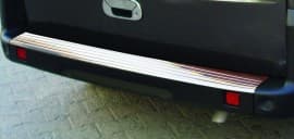 Хром накладка на задний бампер Omsa Line из нержавейки для Fiat Doblo 2 2005-2010 Хром порог на Фиат Добло 2 глянец Omsa
