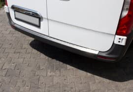 Хром накладка на задний бампер Omsa Line из нержавейки для Mercedes Sprinter 2018+ Хром порог на Мерседес Спринтер 