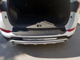 Накладка на задний бампер EuroCap из ABS-пластика для Hyundai Tucson TL 2016-2018 Накладка на бампер на Хюндай Туксон EuroCap