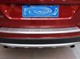Хром накладка на задний бампер Libao из нержавейки для Volvo XC60 2014-2017 Хром накладка на Вольво XC60 Libao