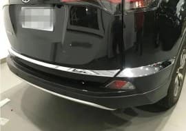 Хром накладка на задний бампер и крышку багажника Libao из нержавейки для Toyota Rav 4 2016-2018 Хром накладка на Тойота Рав 4